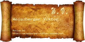Weiszberger Viktor névjegykártya